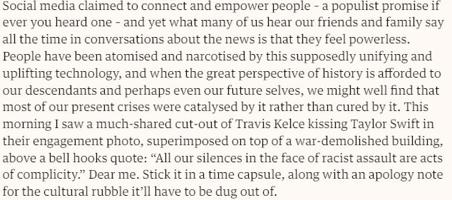 Screenshot from a Marina Hyde column at The Guardian: 