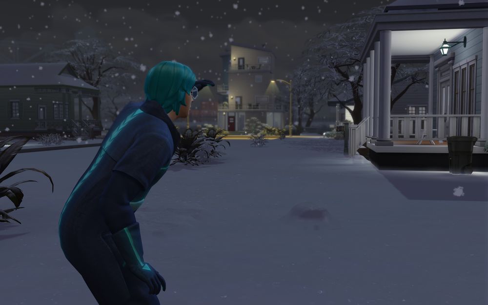 Emit looks at the houses in the neighbourhood.