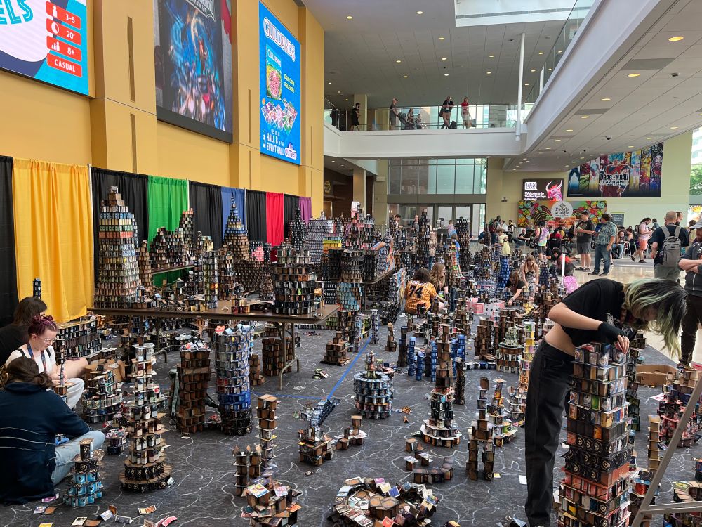 A picutre of the Cardhalla exhibit Friday night at gencon 2025