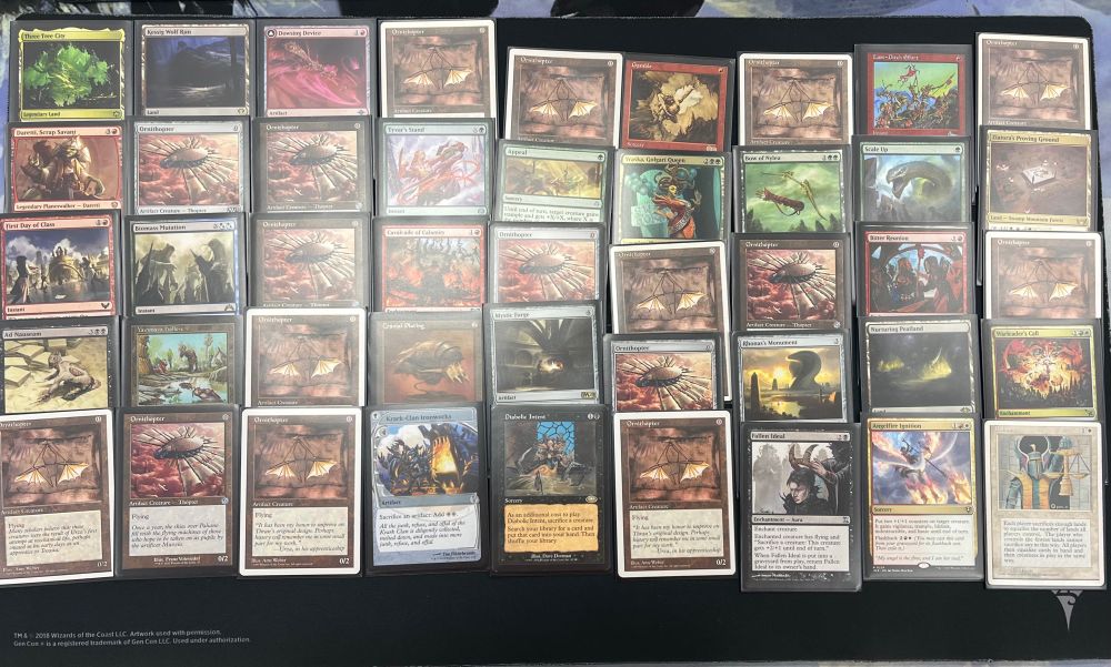 A picture of my #C4 100 ornithopters cube draft in pick order