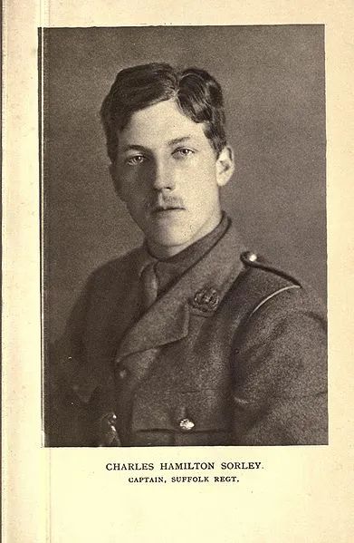 Photo of Charles Hamilton Sorley who was 20 years old when he died in 1915 at the Battle of Loos. He was the youngest of the major war poets, having been born in 1895. He left this poem, probably his most famous, untitled at his death.