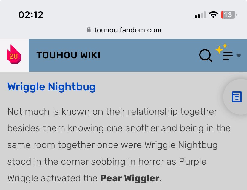 Wriggle fact 1, concerning purple wriggle