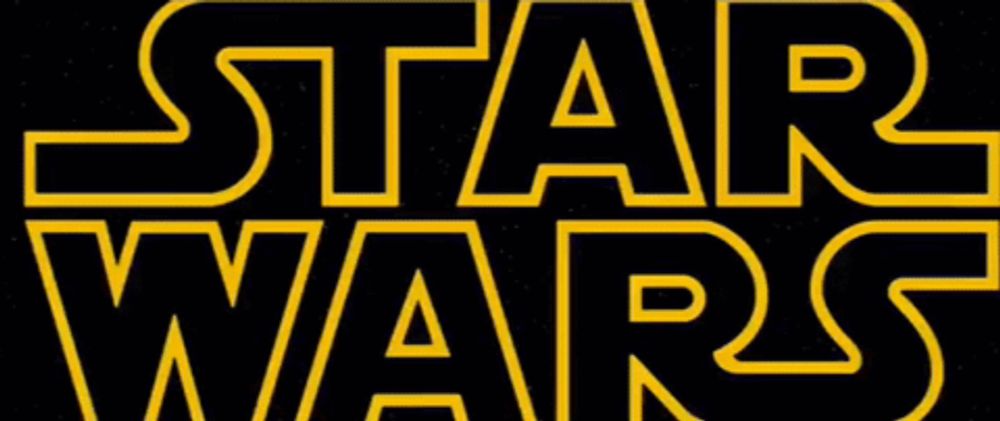 a black background with the words star wars in yellow letters