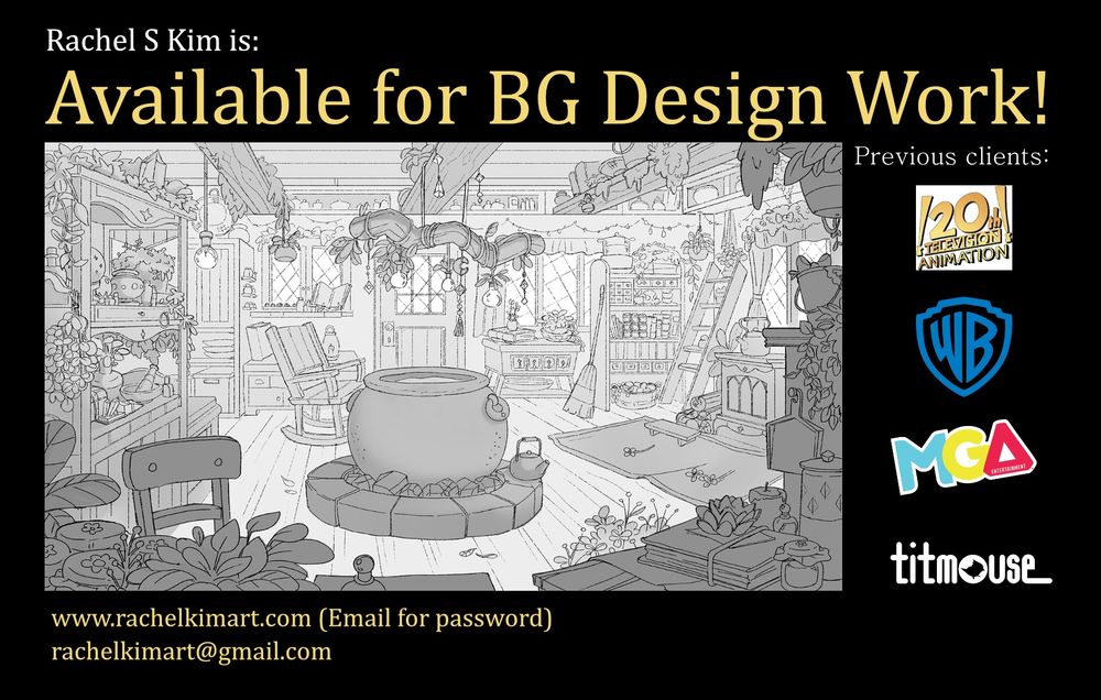 Rachel S Kim is: Available for BG Design Work!
www.rachelkimart.com (email for password)
rachelkimart@gmail.com