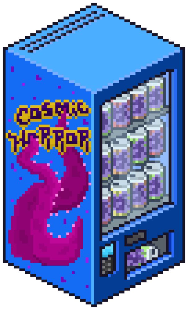 Soda vending machine (pixel art - isometric style).