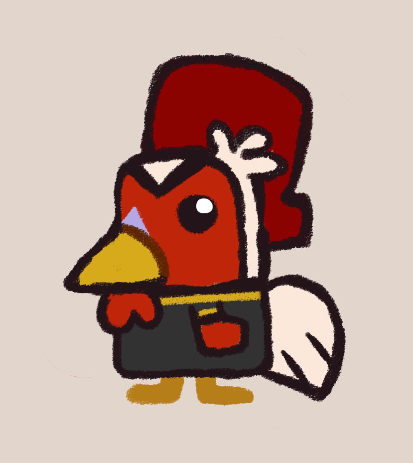 Tony (anthro chicken) drawn in the style of Ultimate Recap (Cas van de Pol)