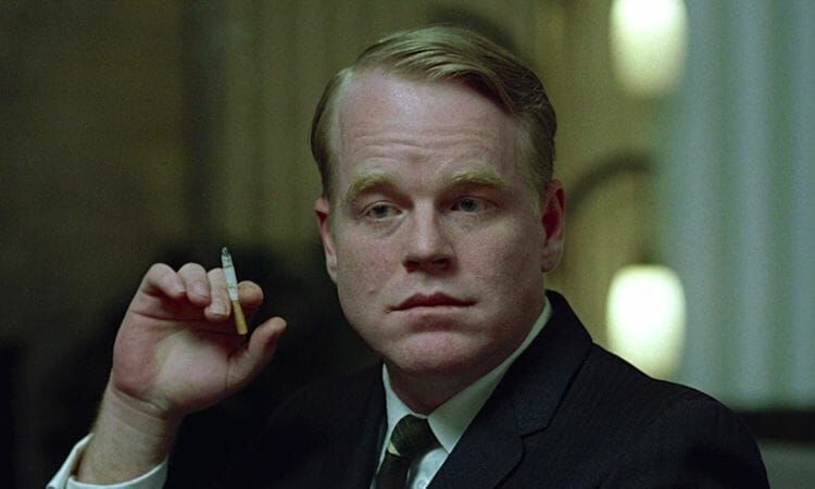Philip Seymour Hoffman as Truman Capote.