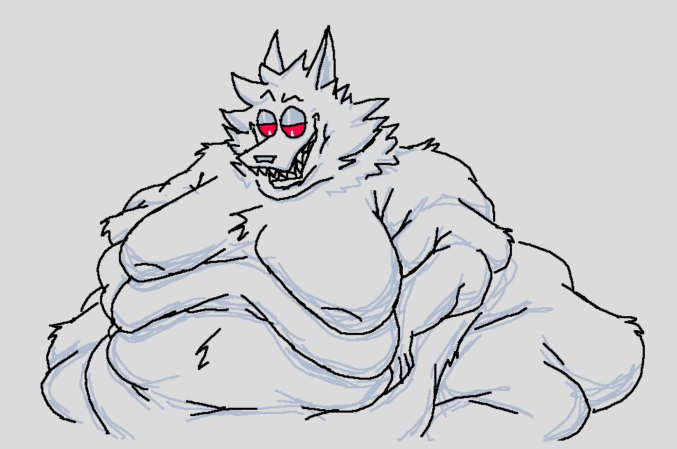 A very obese anthro hellhound man grabbing his fat folds. He looks down at his belly, grinning proudly with his eyes half-closed.
#fatfur #fatfurry #fat #obese #ssbhm #belly #moobs