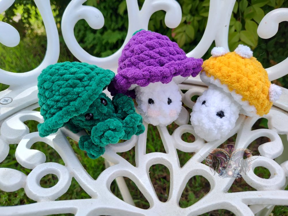 Mini mushroom flower squid pop crochet fidgets