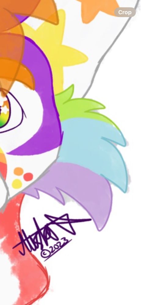 A zoomed in close up of the cheek of the fursona being made into a suit. The close up focuses on the tricoloured cheek fluff that swoops slightly down as it curves with the cheek contour. The art is signed by “Alistar ⭐️ ©️ 2023”