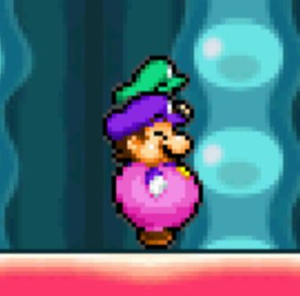 mario (from bowser's inside story) is fat. his colors are purple and pink, and he's inside a strange room not normally found in the game, but he is fat. and that's all that's important.