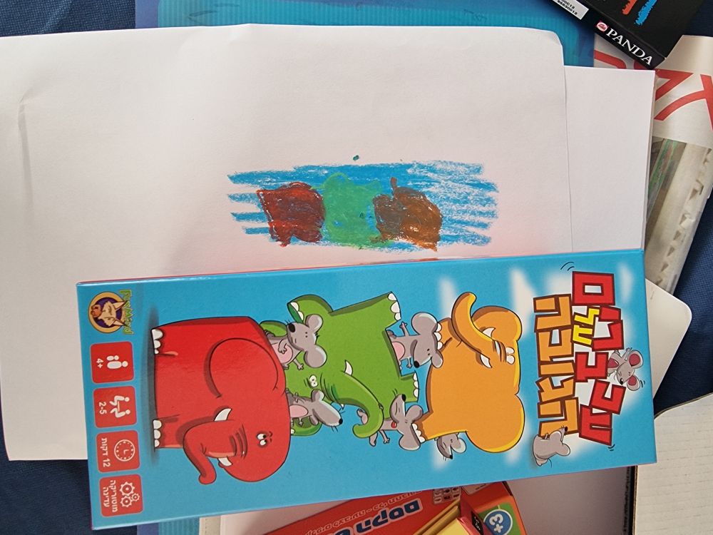 העתק עטיפה רקע כחול עם פילים בצבעי אדום ירוק וכתום
פנדה