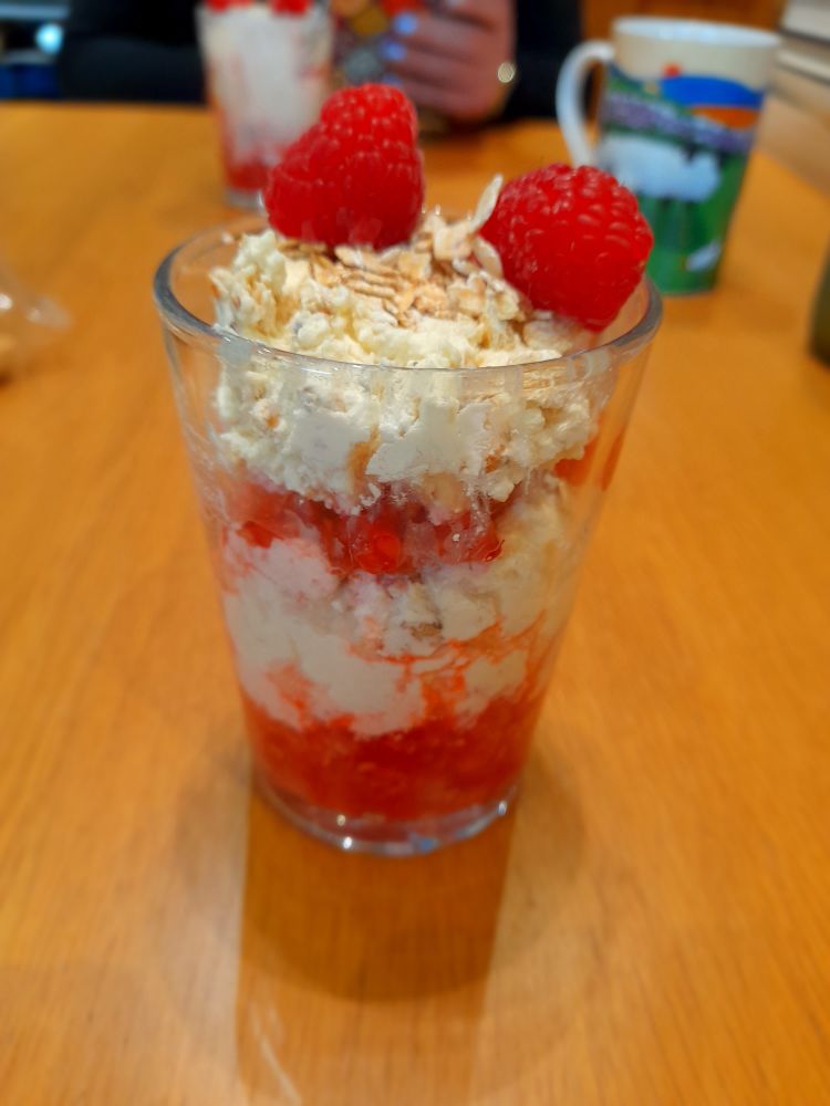 A glass of cranachan.