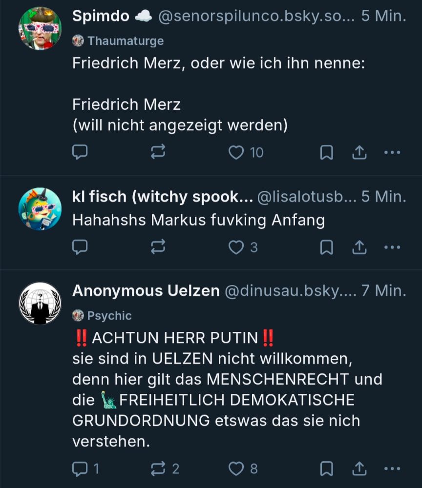 Screenshot aus Beiträgen von spilunco, Lisa und dinu.
Bekommen das Screenreader hin? Sonst Tipp ich den ab.