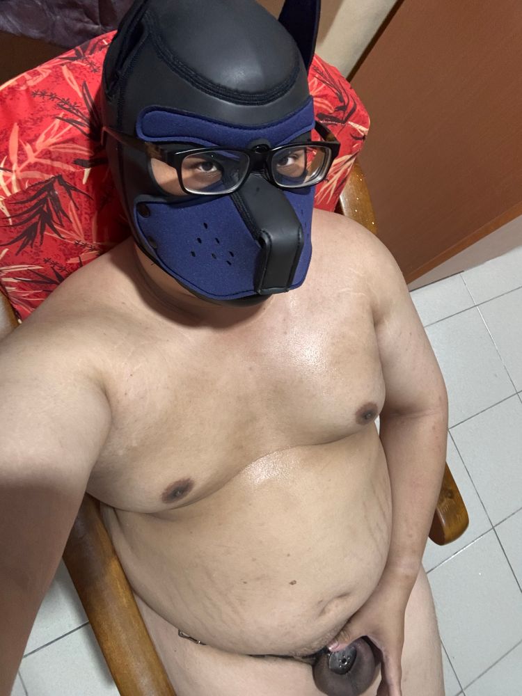 Wearing an inverted cage.