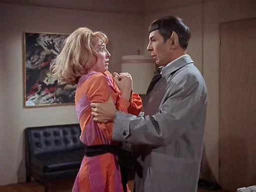 Terry Gar with Leonard Nimoy in an episode of Star Trek  ￼
