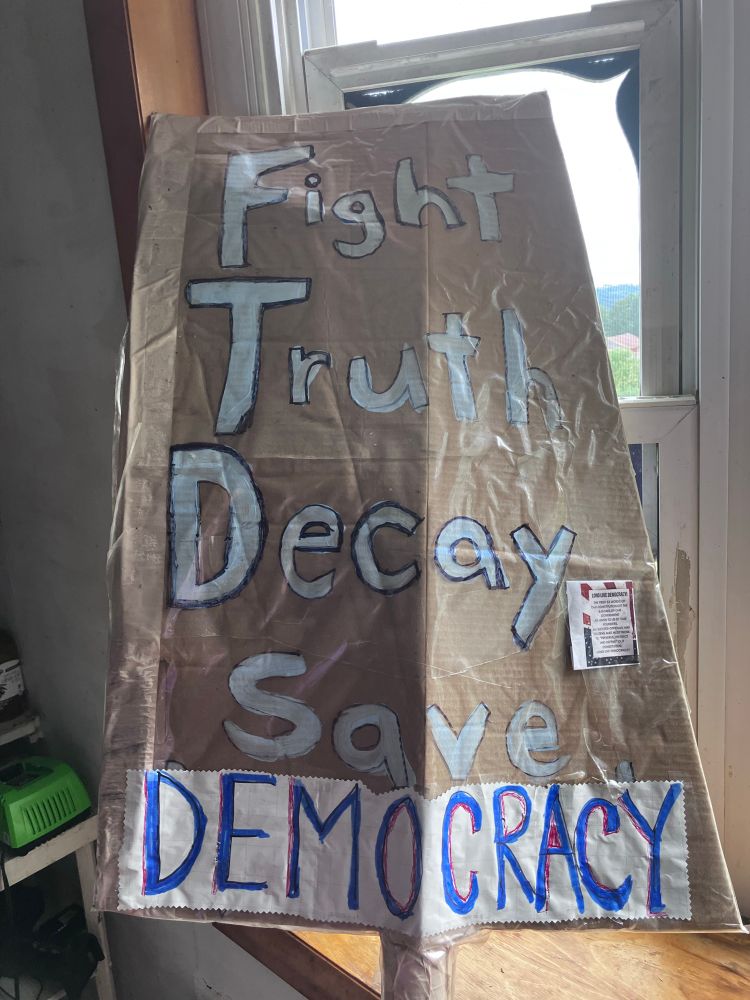 Sign for demonstration