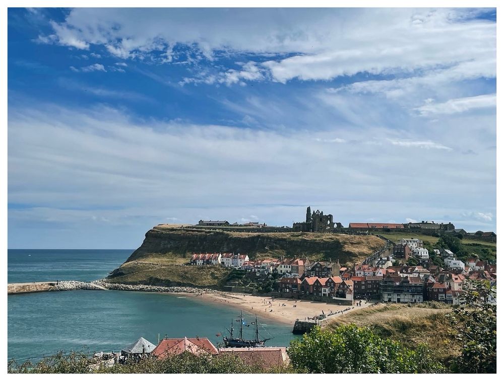 A snap of Whitby harbour. The abbey is visible from a distance.