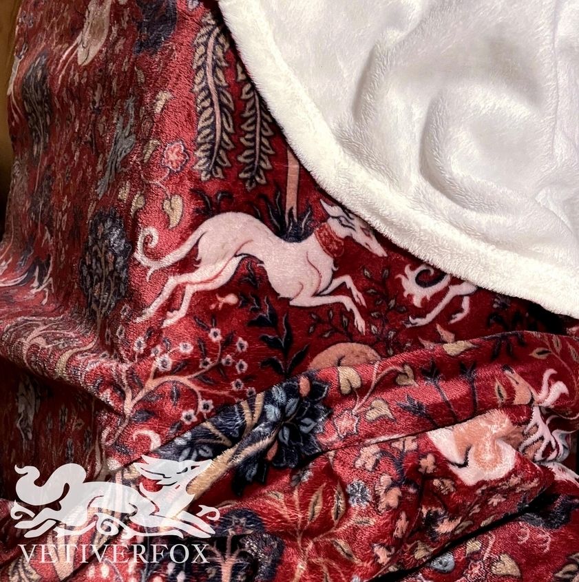 stag hunt tapestry minky blanket