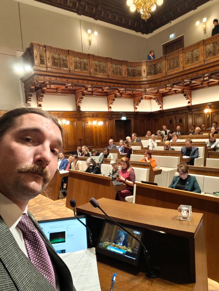 Selfie am Rednerpult, Blick in den gemeinderat