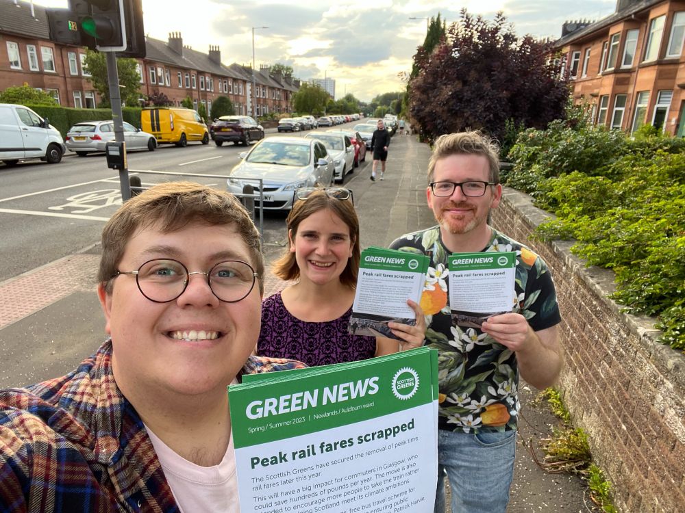 Niall with other Green activists, including Cllr Seonad Hoy