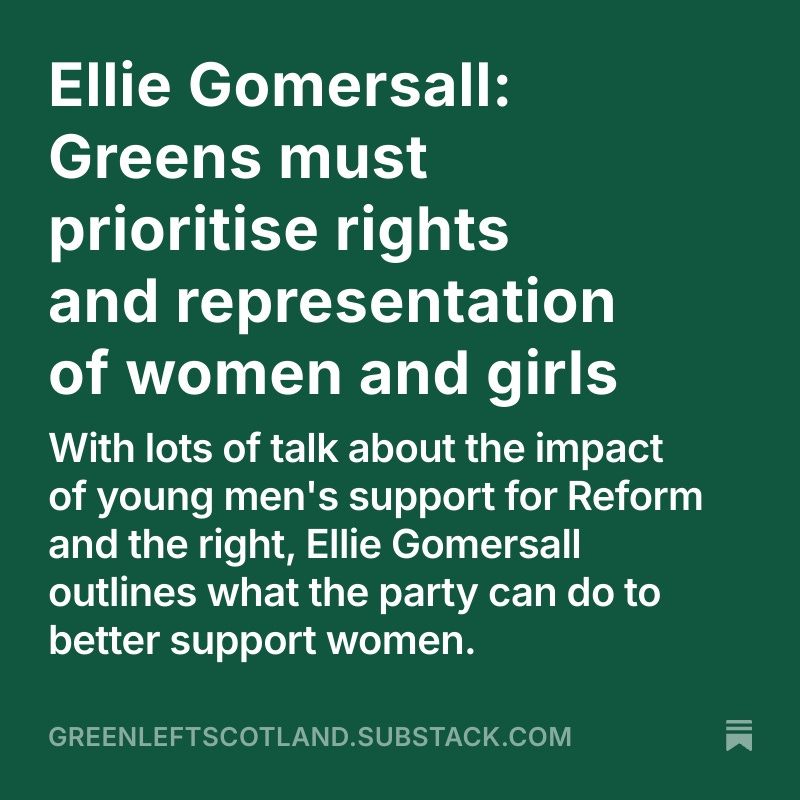 Ellie Gomersall: Greens must prioritise rights and representation of women and girls
With lots of talk about the impact of young men's support for Reform and the right, Ellie Gomersall outlines what the party can do to better support women.
