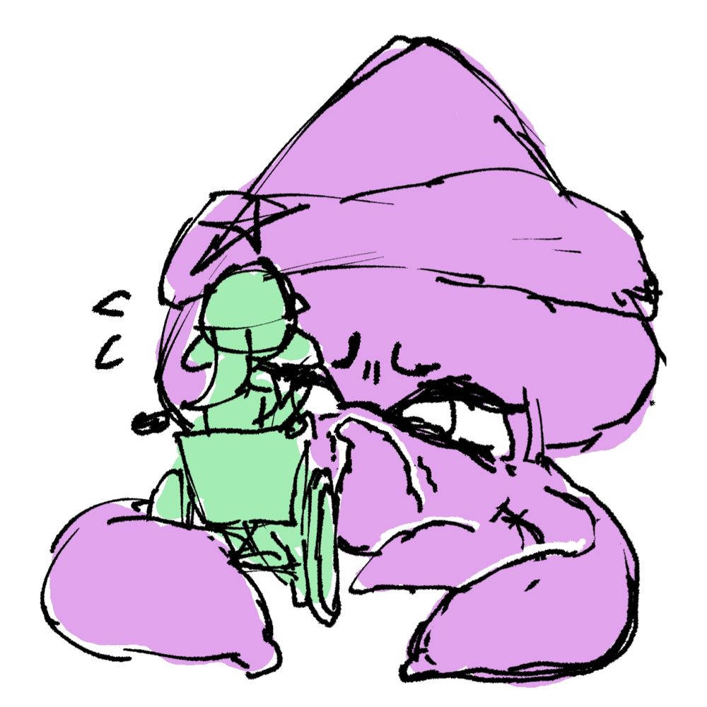 An old Callie trying to touch an equally old acht without hurting them. Time wasn't kind to Acht in my old au... they don't age but their body weakness with time. One wrong move from Callie and that octo is gone