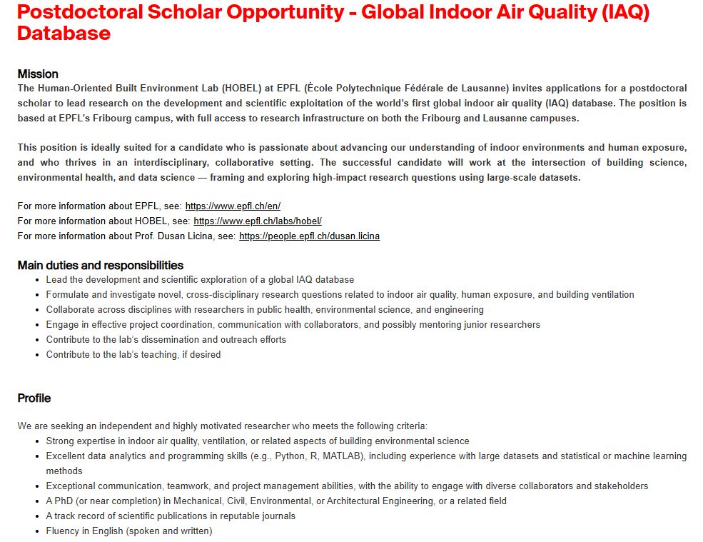 A screenshot showing the PhD job description which is available also via the link (it's too many characters to past in here)