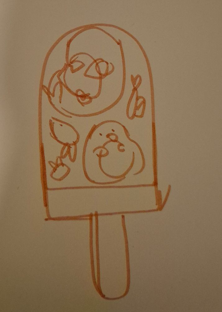 Skizze - Pinguine im Eis