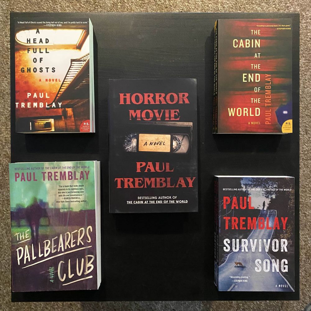 books: a head full of ghosts, horror movie, the cabin at the end of the world, the pallbearers club, survivor club