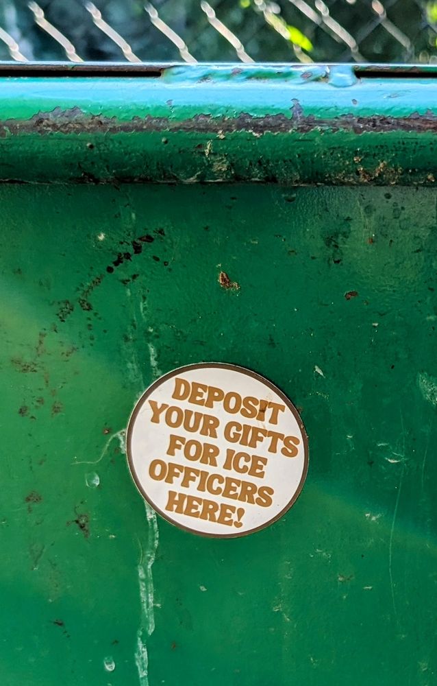 Sticker reading 