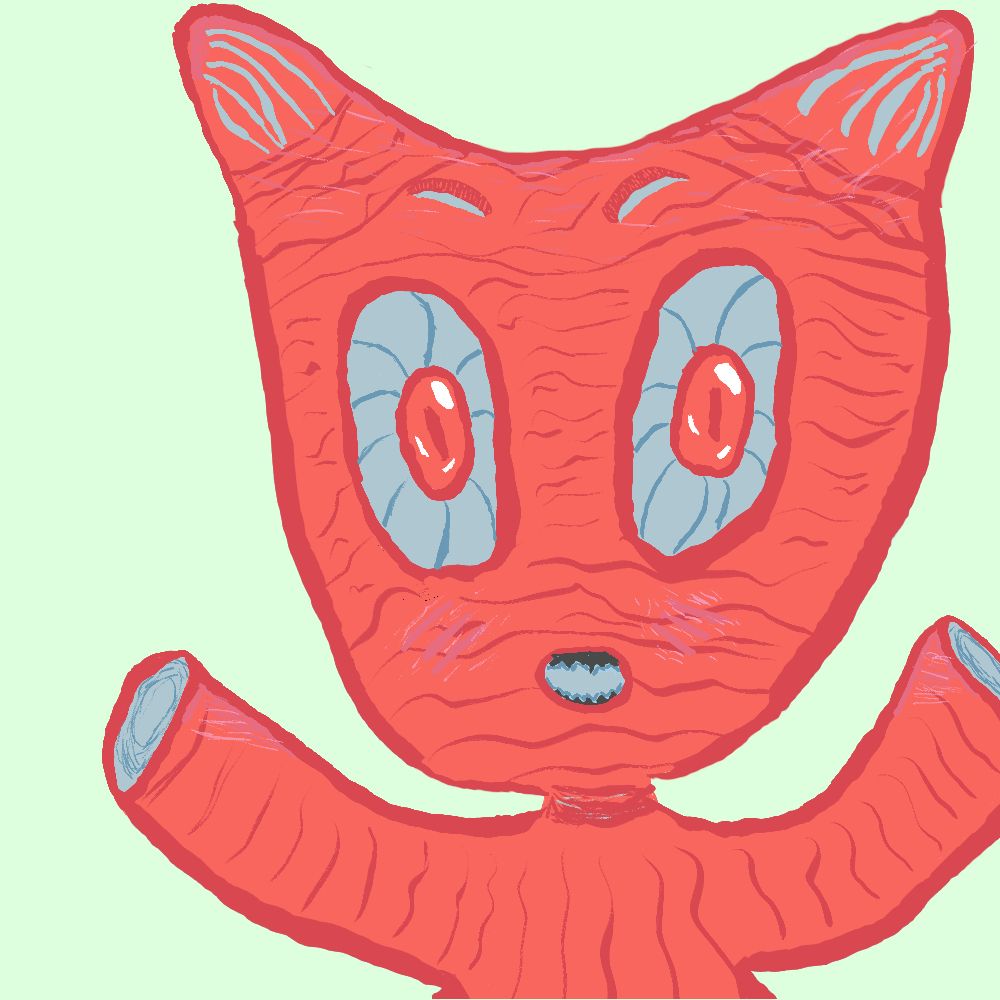 Mildly catlike red/blue pastel original character