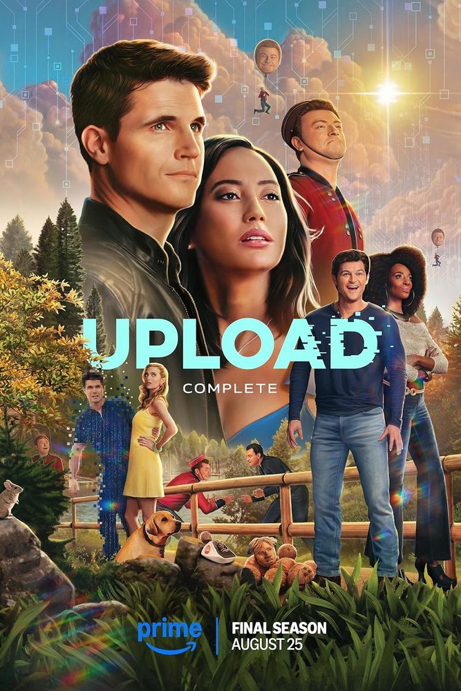 Show poster for Upload showing several people who look very airbrushed, maybe even digital