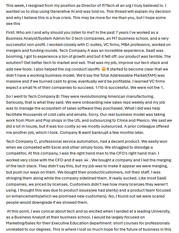 My long thread chunked into 4 pieces. Its too long to add alt text so hopefully you read the post if you were interested enough to click on the image!