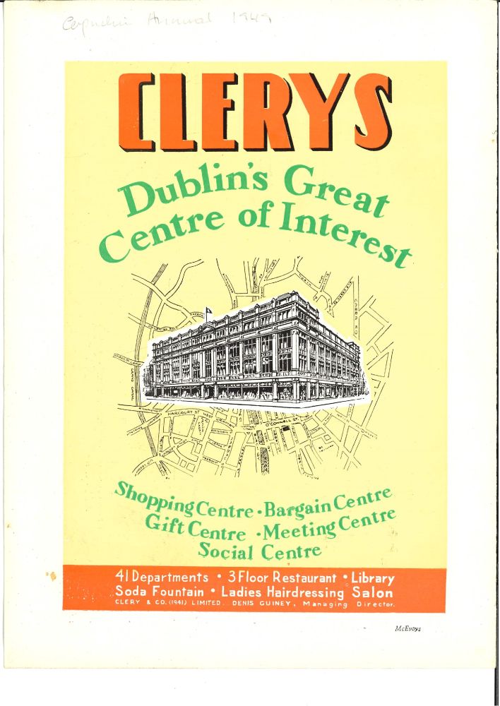 Poster of Clerys in the Capuchin Annual 1949 