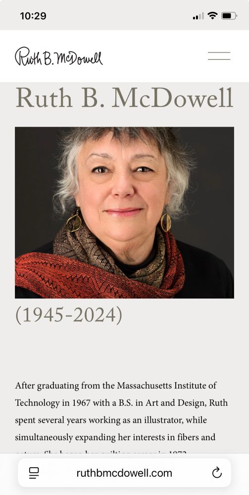 Ruth McDowell. Quilt artist