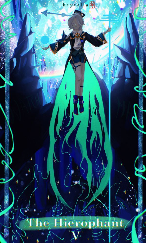 Misha from HonkaiStarrail as a tarot card