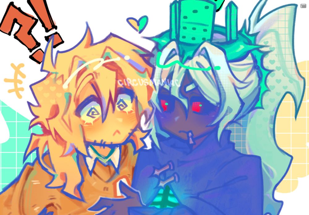 A close up of the pairings' faces.