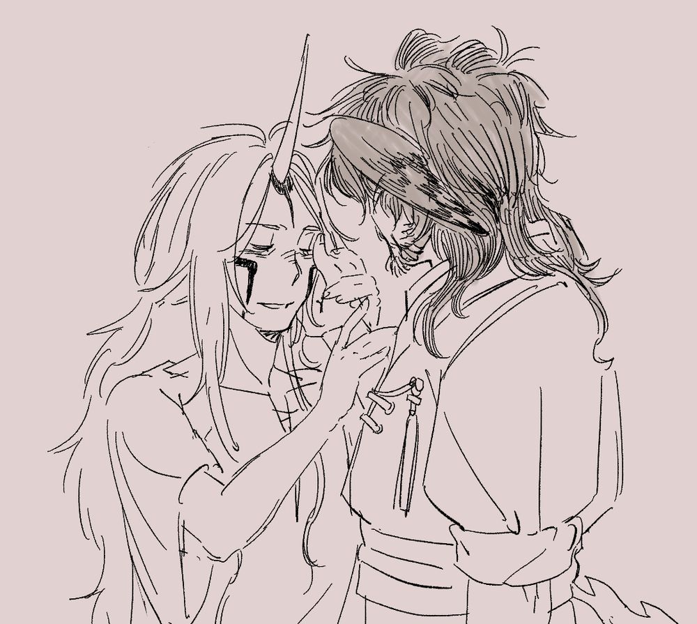 (another) dae getting his face cupped by yehri