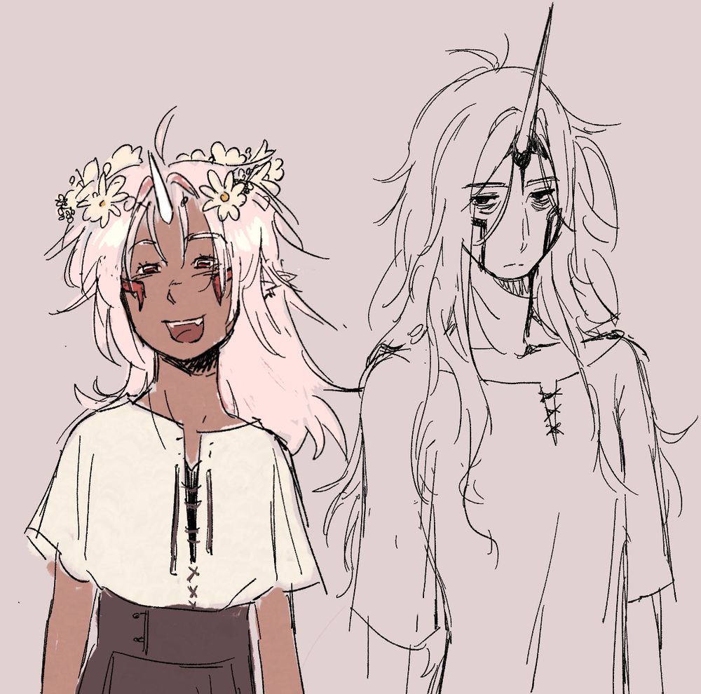 (another) dae smiling, and then a sketch of them older