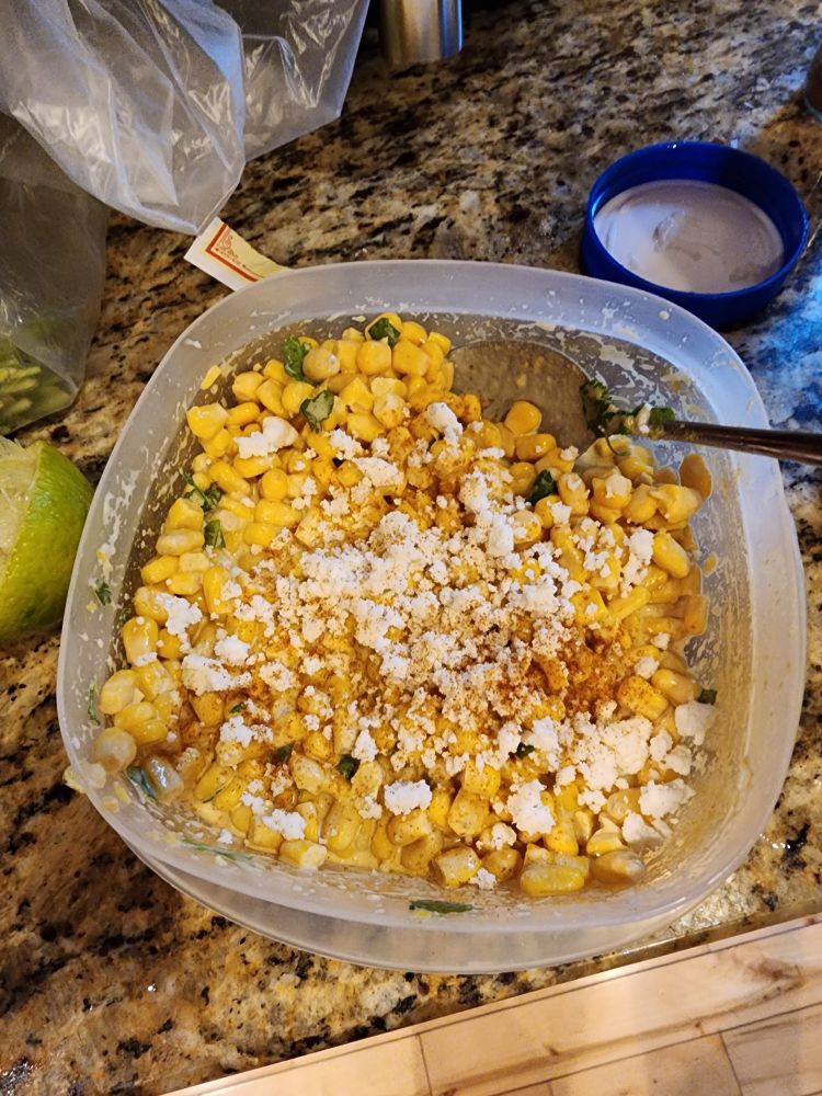 Bowl of vegan esquites