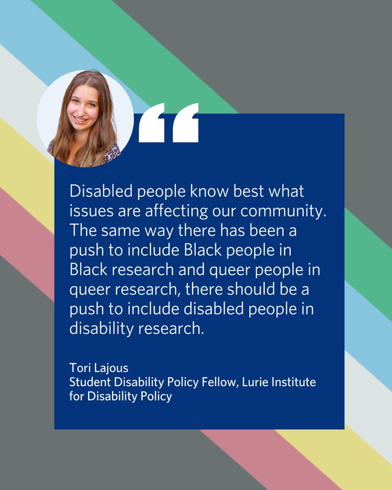 The image is a quote graphic featuring Tori Lajous. It includes her photo in a circular frame at the top left, overlapping a large blue text box with quotation marks. Quote text is the answer response given in the caption.