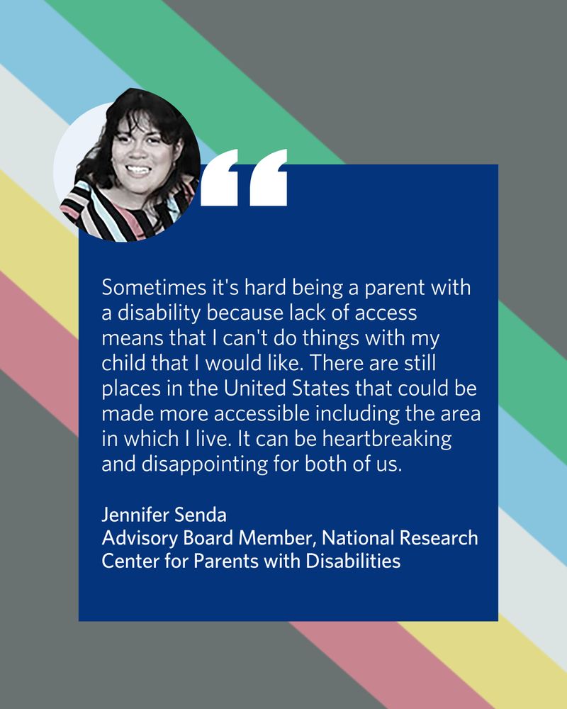 The image is a quote graphic featuring Jennifer Senda. It includes her photo in a circular frame at the top left, overlapping a large blue text box with quotation marks. Quote text is the answer response given in the caption.