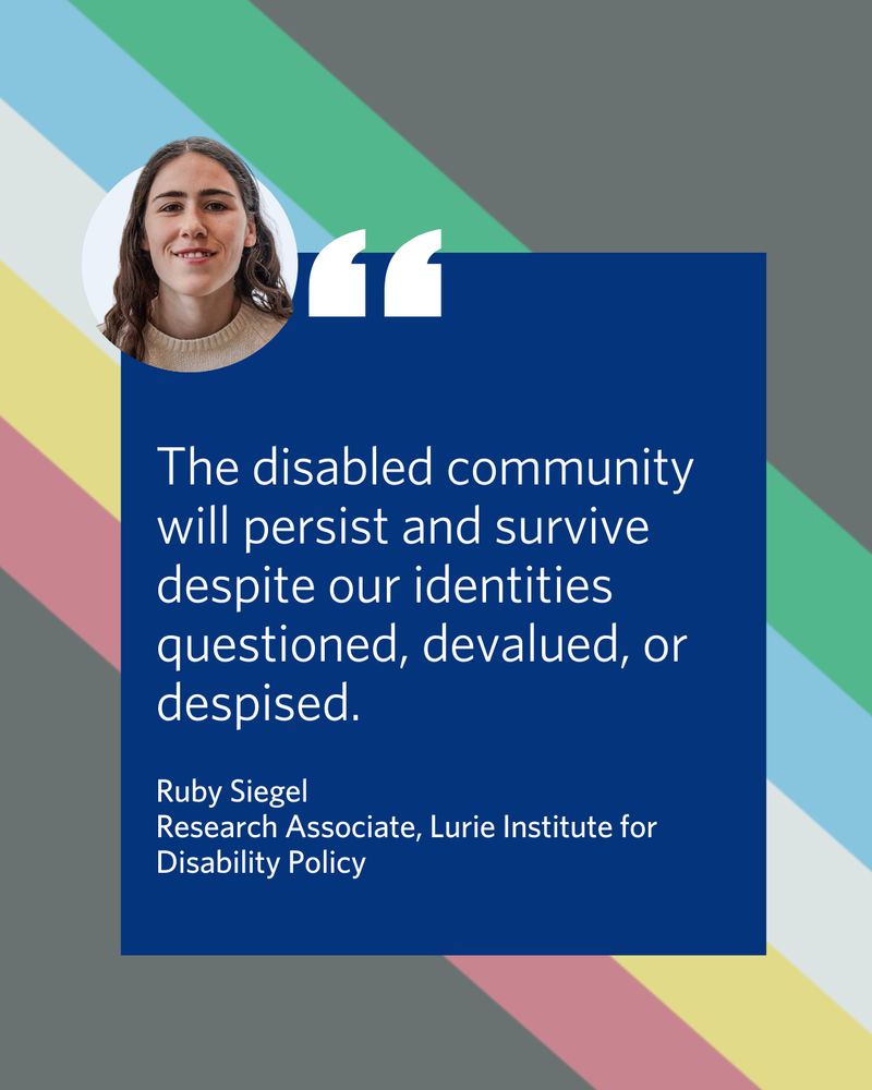 The image is a quote graphic featuring Ruby Siegel. It includes her photo in a circular frame at the top left, overlapping a large blue text box with quotation marks. Quote text is the answer response given in the caption.