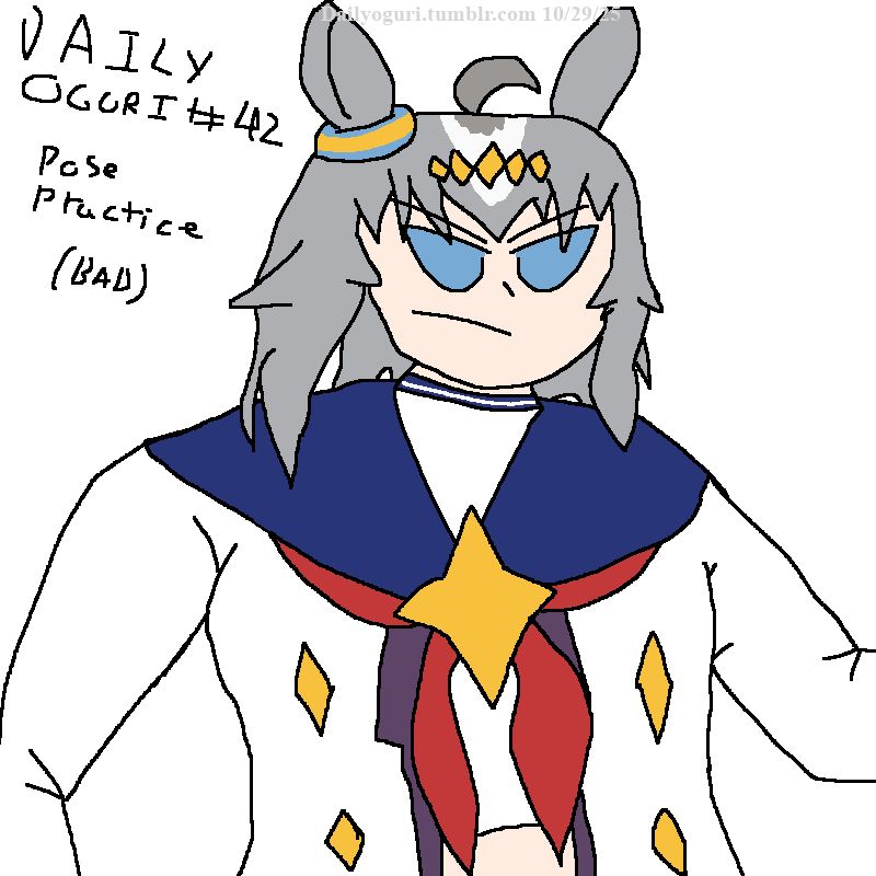 Daily Oguri #42 is... pose practice. I tried a running pose from the manga and my brain did not work well for it. But I am still trying.