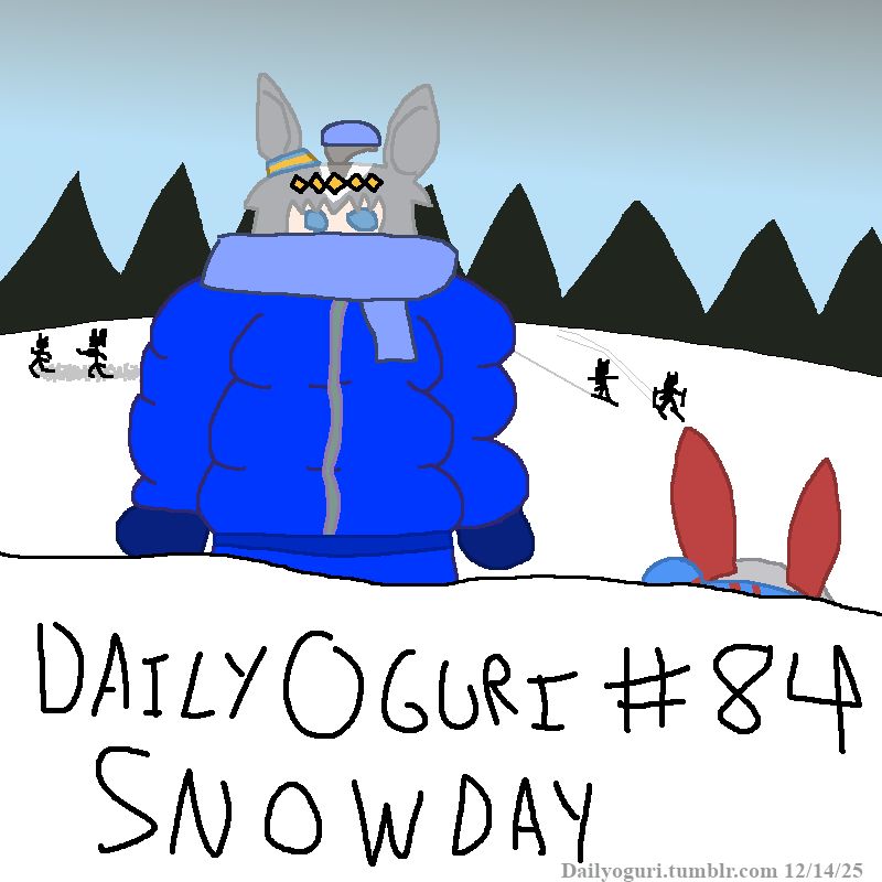 Daily Oguri #84 is.... SNOWDAY. Feat Tamamo Cross. 
#Also Vodka(horse) Daiwa Scarlet on the left#and Gold Ship and McQueen on the right but i'm not tagging them.#but i'm not gonna tag them