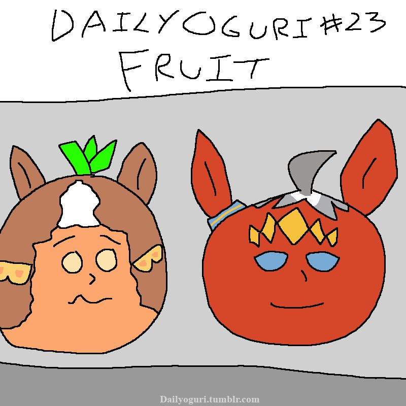 Daily Oguri #23 is... Fruit, Feat. Belno Light. originally oguri was going to be an onion but it looked extra boring
