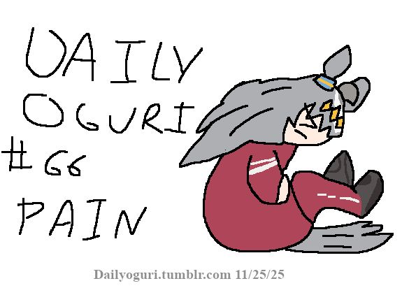 Daily Oguri #66 is... Pain. My stomach hurts today :c. #autobiographical