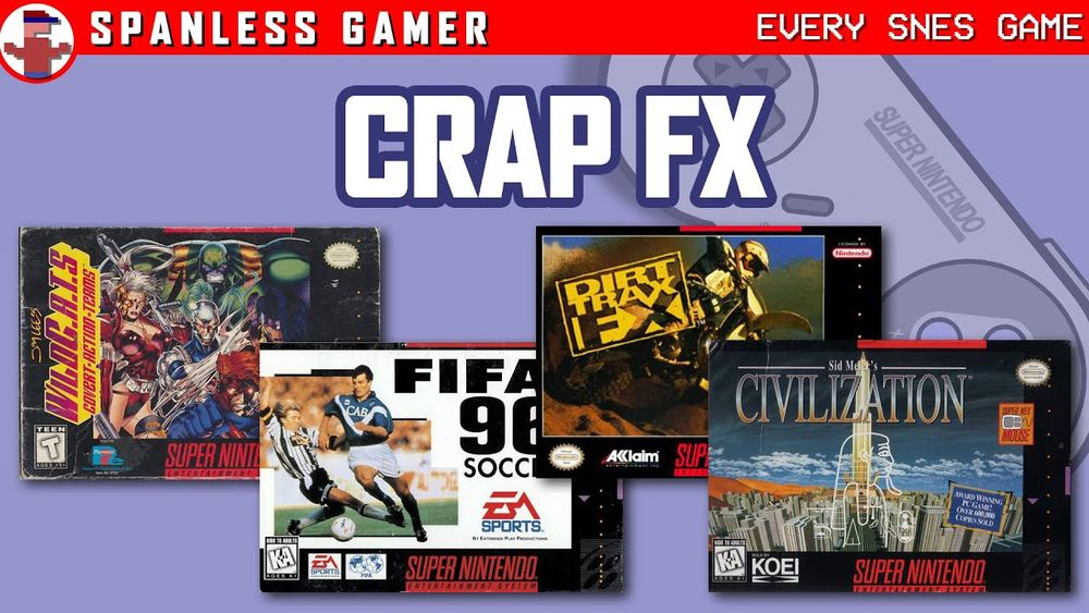 WildC.A.T.S, Civilization, Dirt Trax FX, and FIFA 96 on the SNES!