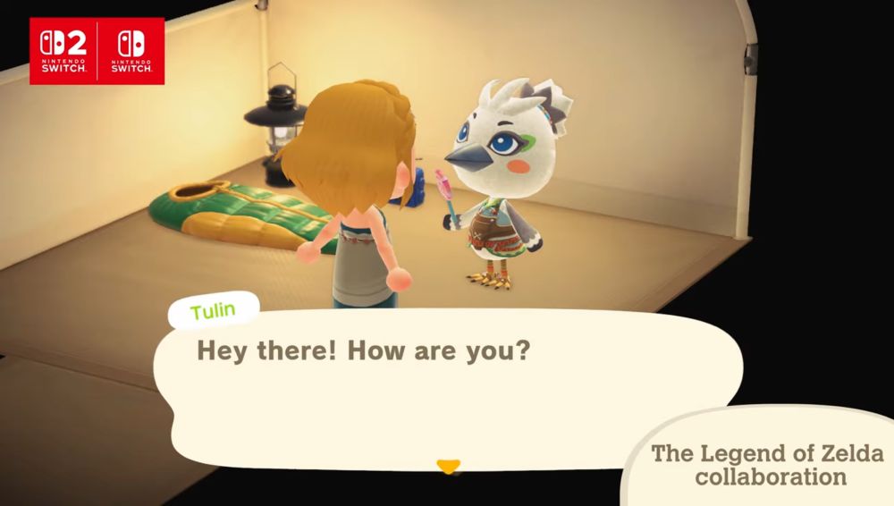 Screenshot of the new acnh villager Tulin from legend of zelda 